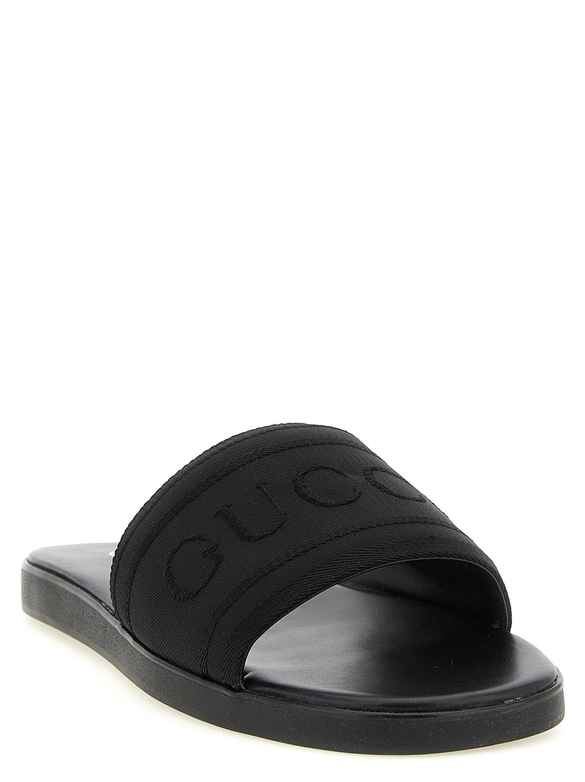 GUCCI Black Leather Sandals for Men