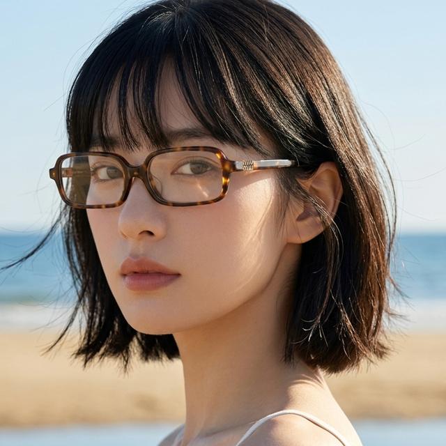 Miu Miu Blue Light Blocking Acetate Square Sunglasses Asian Fit MU11ZSF 14L 08N