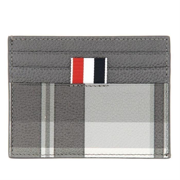 THOM BROWNE Madras Leather Card Holder Wallet MAW220A