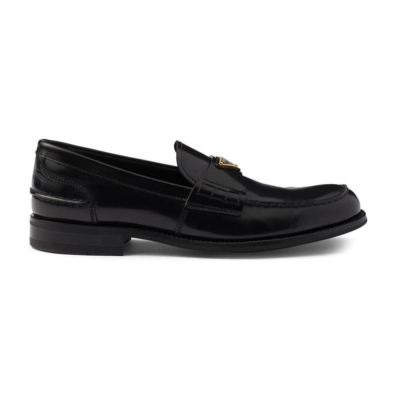 PRADA Brushed Leather Black Men’s Loafers 2DB223 F X000 055 F0002
