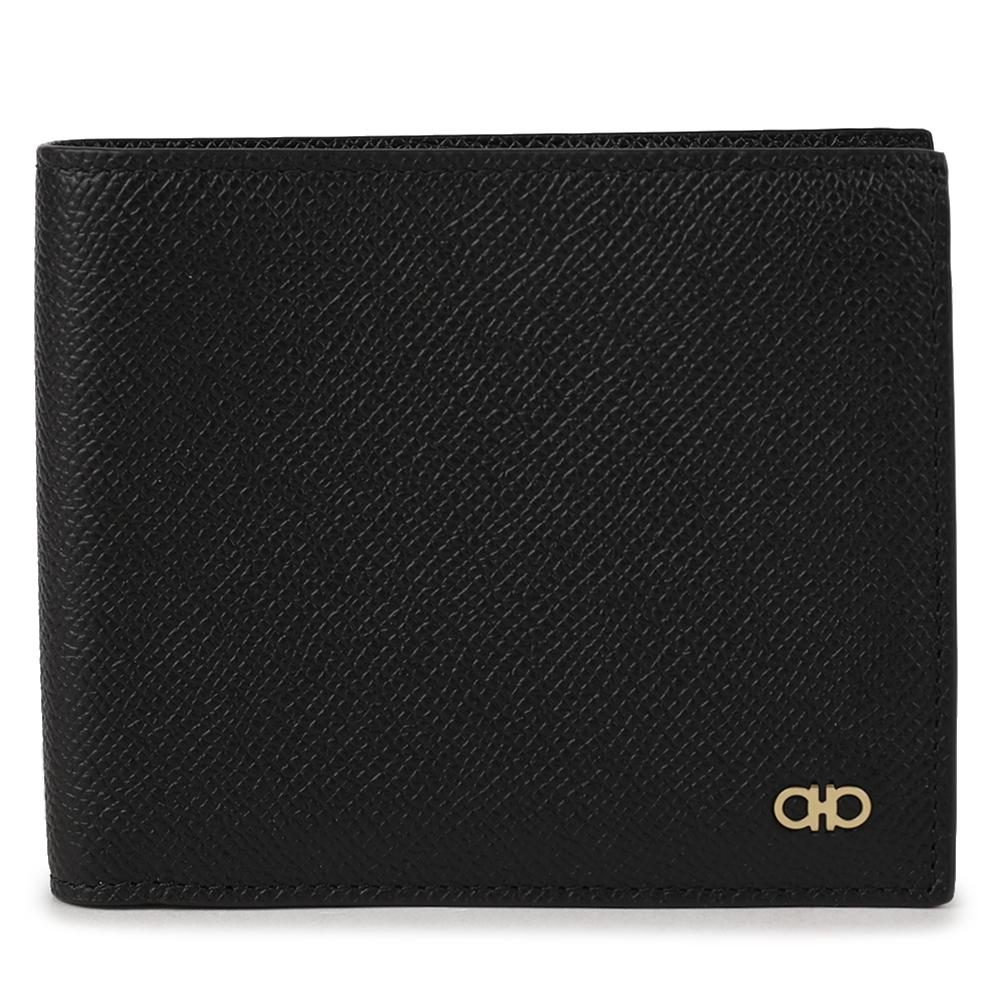 Ferragamo Gancini Leather Bi-Fold Wallet Black Men’s 66 1457