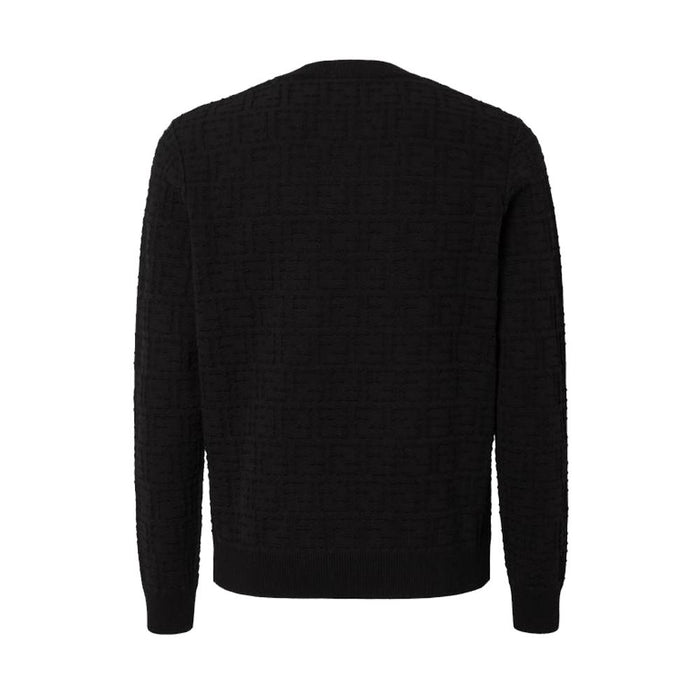 FENDI Black FF Cotton Selleria Crewneck Sweater