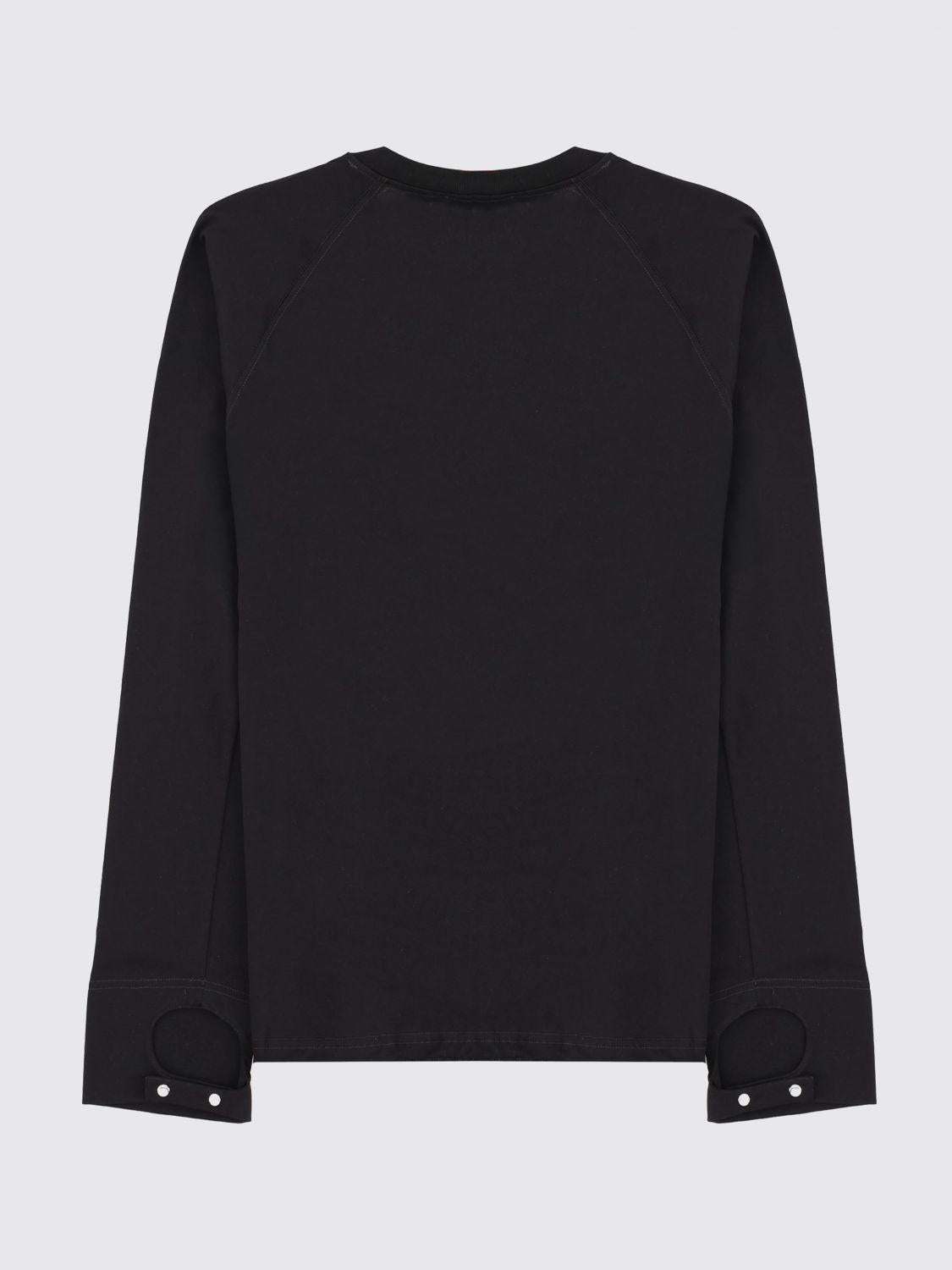 DIESEL Black Cotton Long Sleeve T-Shirt for Men