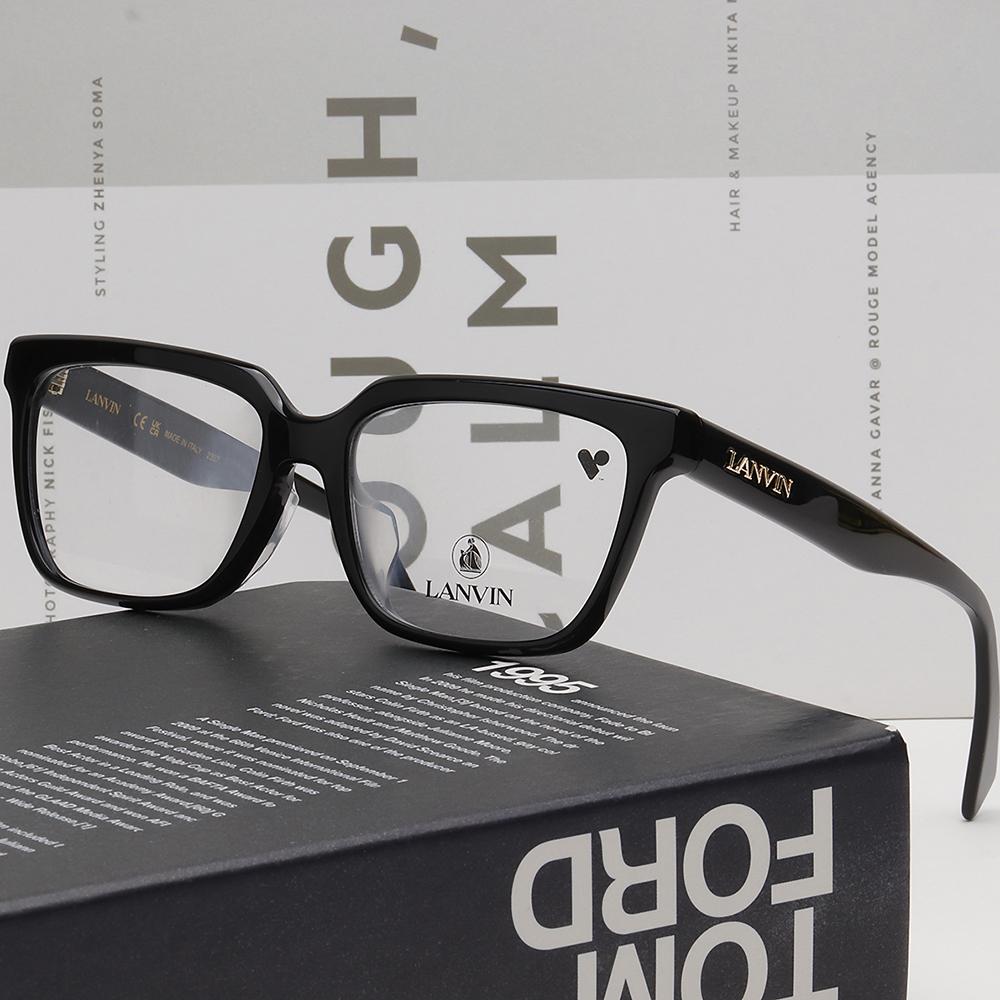 Lanvin Black Square Acetate Asian Fit Eyeglass Frames Unisex LNV2651LB 001