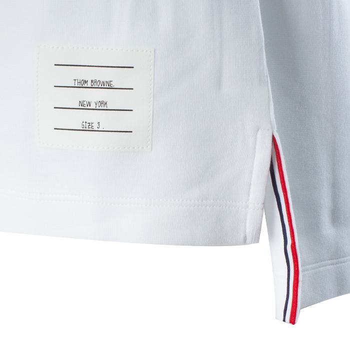 THOM BROWNE White Diagonal Stripe Short Sleeve T-Shirt