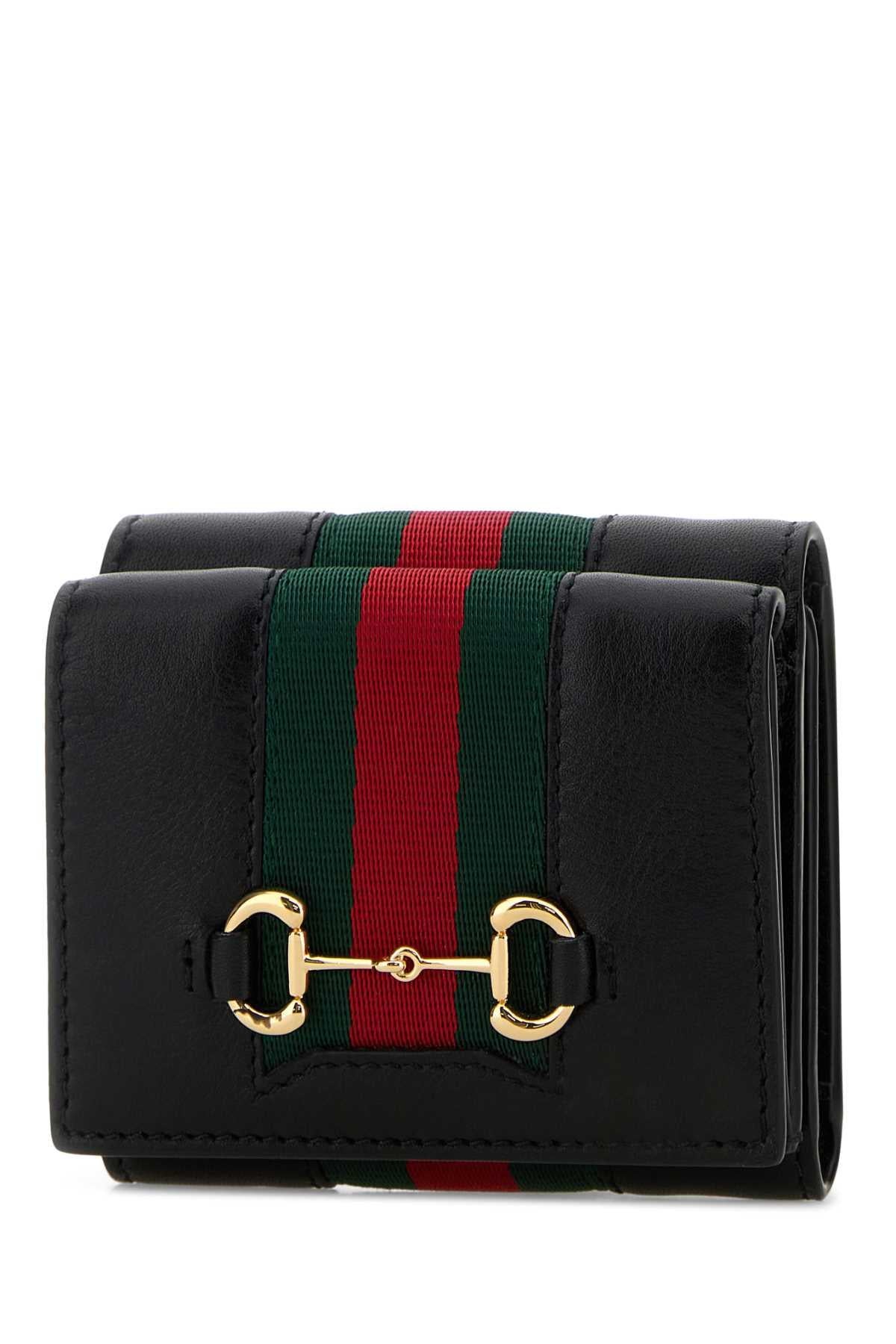 GUCCI Black Leather Continental Wallet