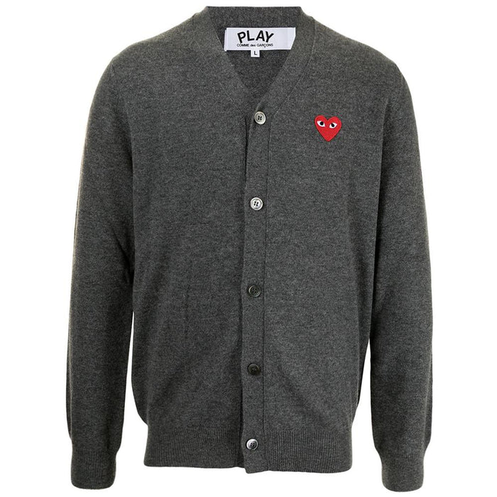 Comme des Garcons Red Heart Patch V-Neck Cardigan AZ N008 051 3