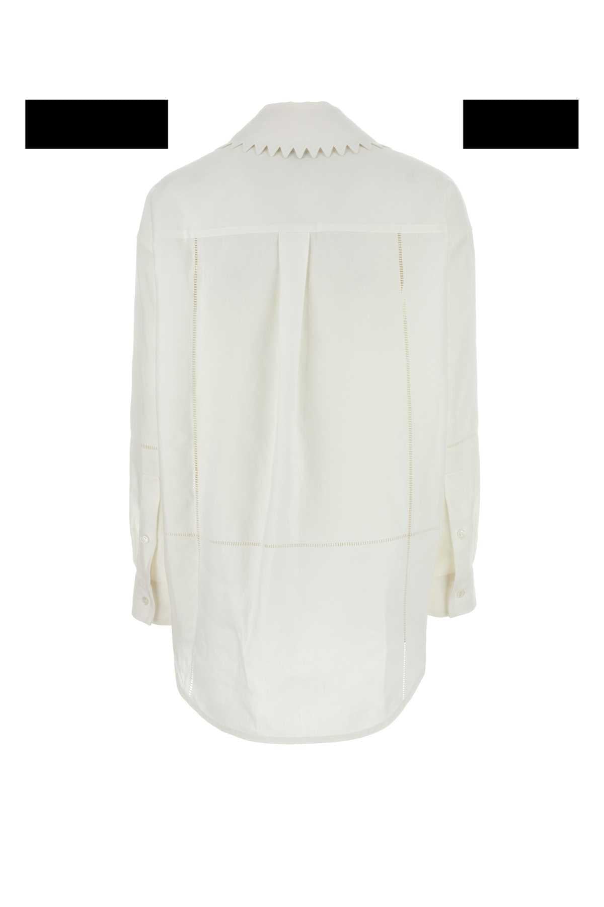 Bottega Veneta Long Sleeve Shirt SS24 White Cotton