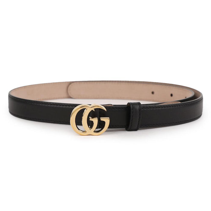 GUCCI GG Marmont Thin Leather Belt Navy