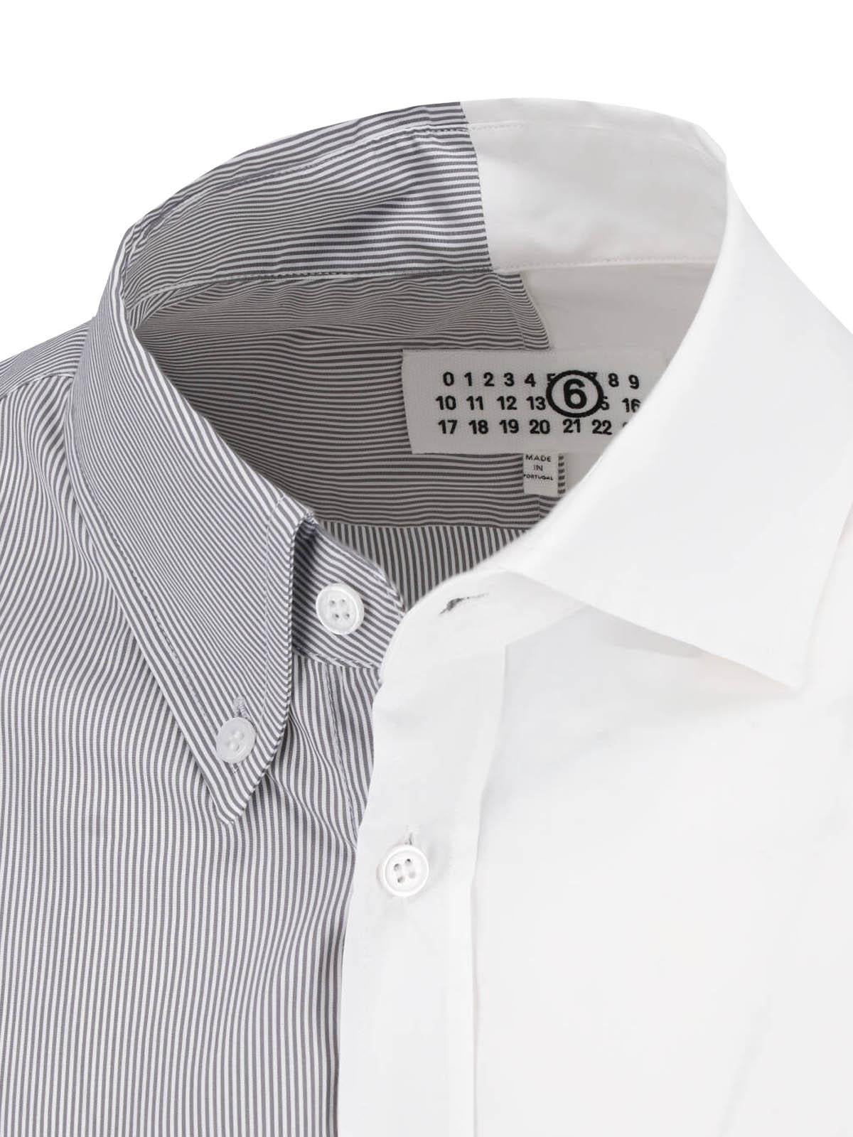 Maison Margiela Long Sleeve Button-Up Shirt Men’s Cotton Blend White