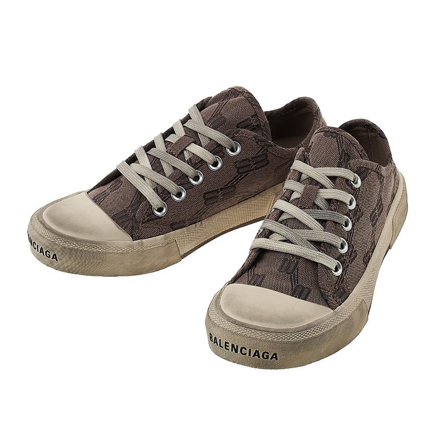 BALENCIAGA BB Monogram Low-Top Sneakers Women Black Beige