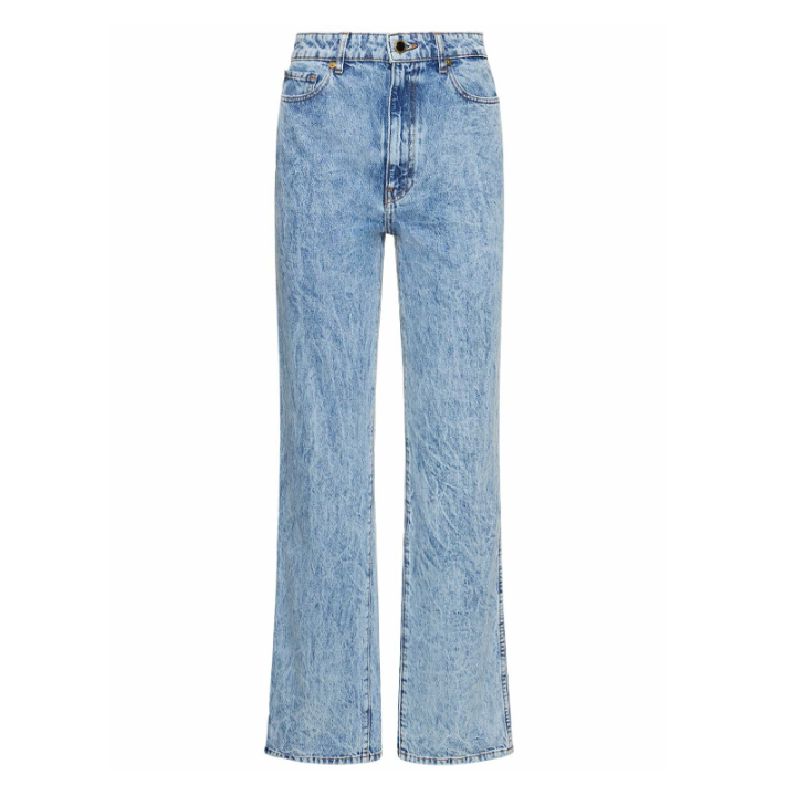 KHAITE Blue Danielle High-Rise Straight Leg Denim Jeans Women