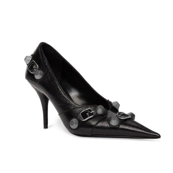 BALENCIAGA Black Cagole Leather Slingback Pumps Women