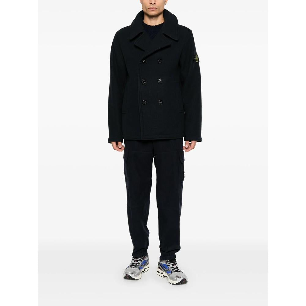 STONE ISLAND Black Cotton Zip Jacket