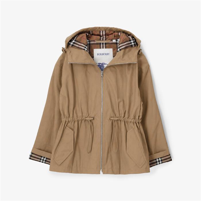BURBERRY Beige Medley Drawstring Hooded Windbreaker Jacket Women