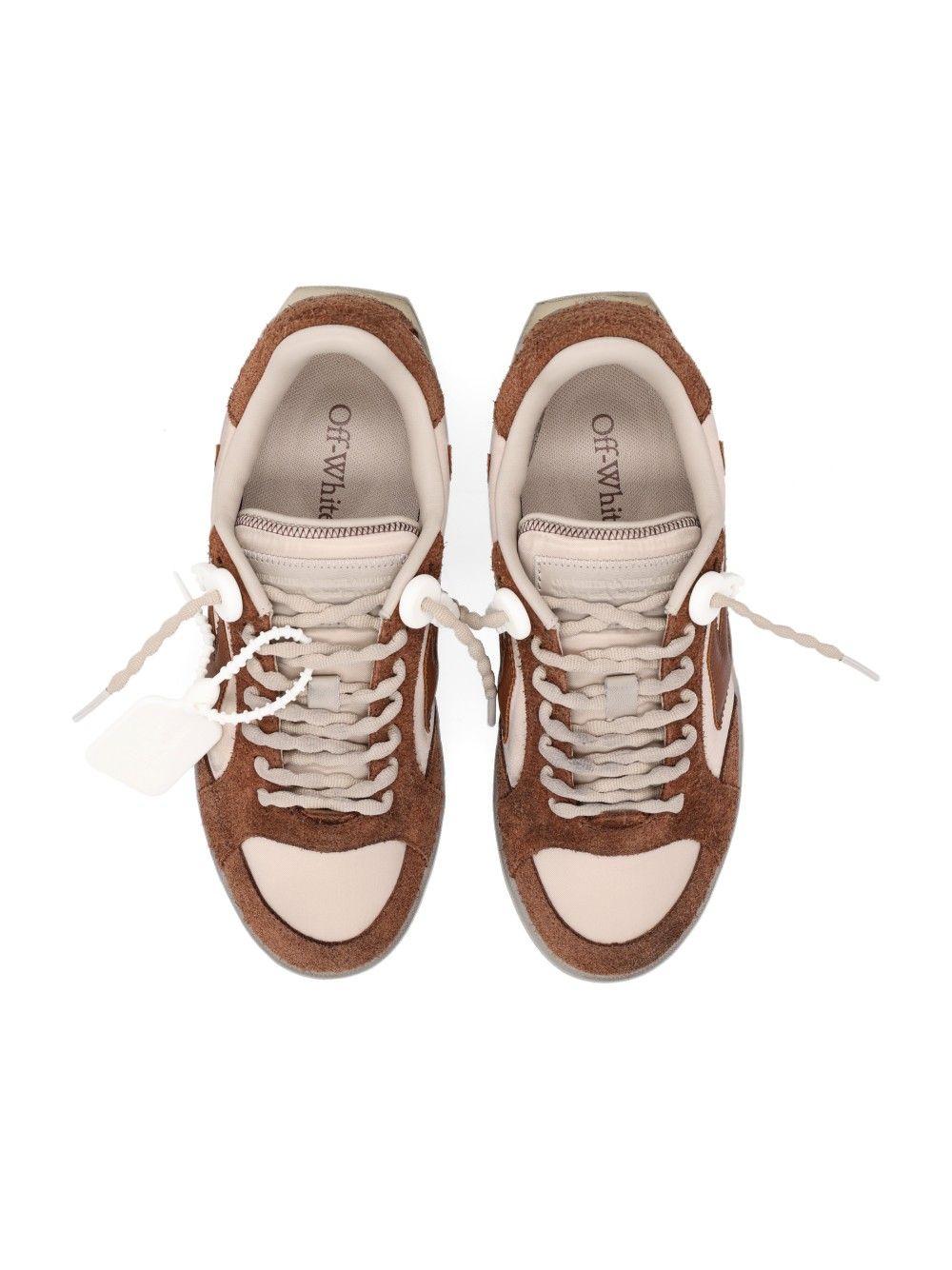 OFF WHITE Beige Leather Low-Top Sneakers