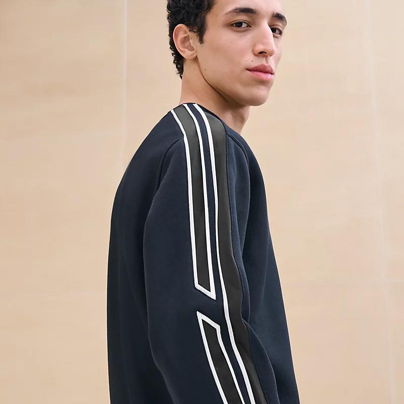 HERMES Cotton Crewneck Sweatshirt Black Unisex