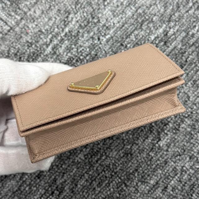 PRADA Saffiano Leather Card Holder with Triangle Logo 1MC122 QHH F0236