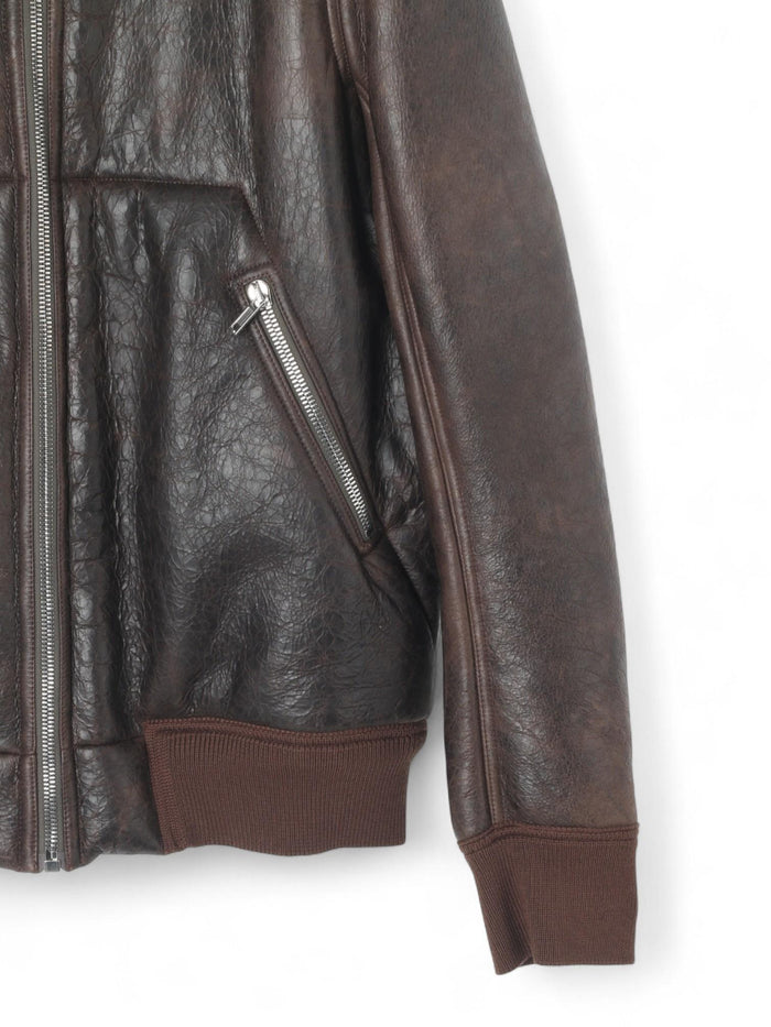 Rick Owens Men's Reversible Lamb Shearling Classic Flight Jack RU02C7789 LSHB 04
