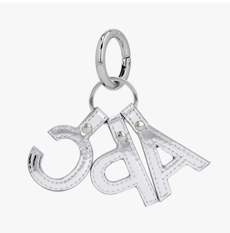 A.P.C. Unisex Logo Letter Keyring Key Holder PUACB F63656 RAB ARGENT