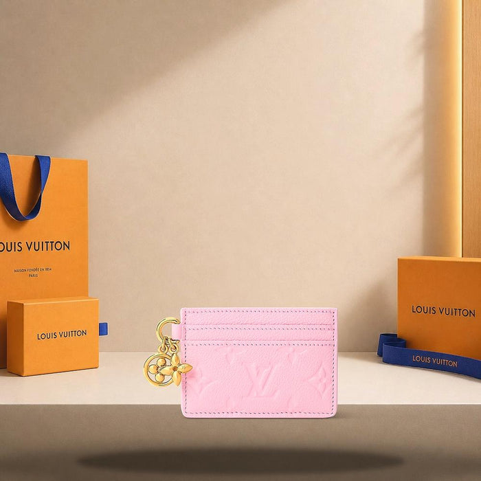 Louis Vuitton Confetti Pink LV Charm Card Holder Wallet