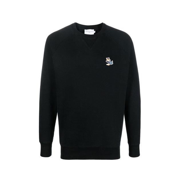 Maison Kitsune Dressed Fox Logo Crewneck Sweatshirt Black Me JM00317 KM0001 P199