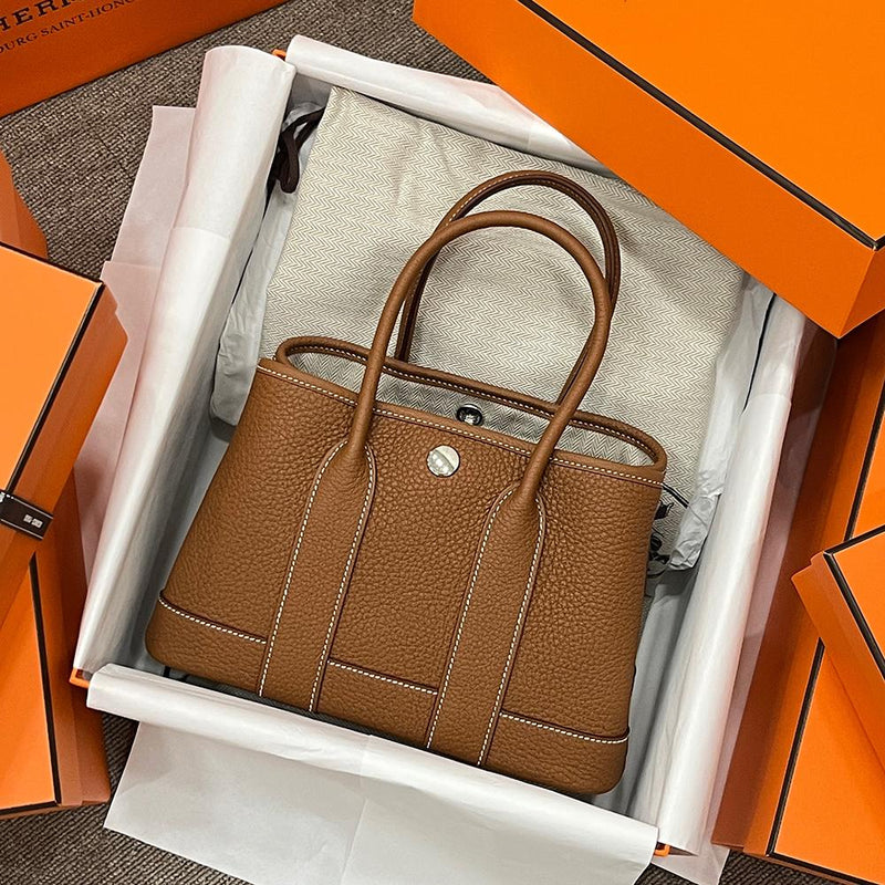 HERMES Gold Neonda Skin Mini Garden Party Tote Bag Unisex 23