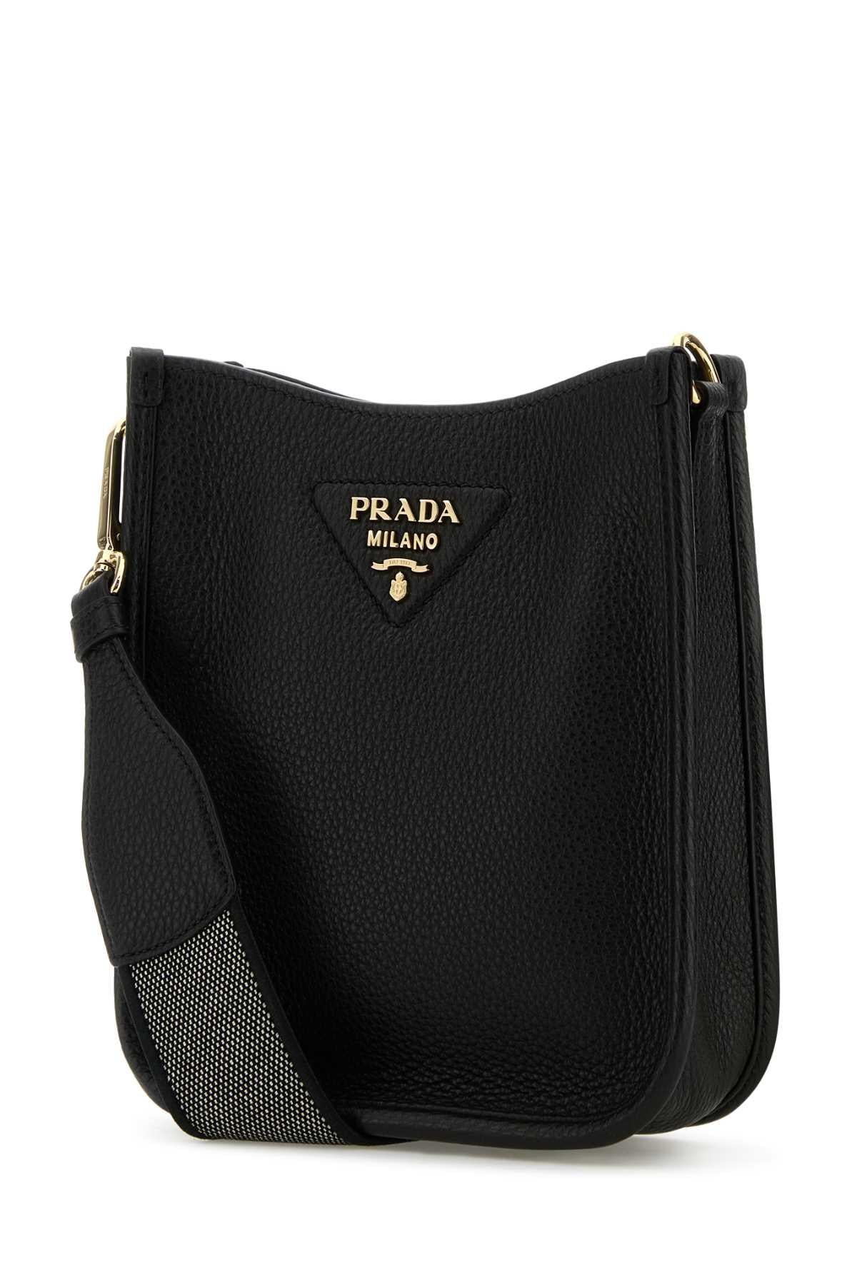 PRADA Leather Shoulder Bag Black