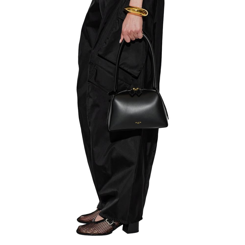 ALAIA Le Bulldog Small Black Leather Shoulder Bag