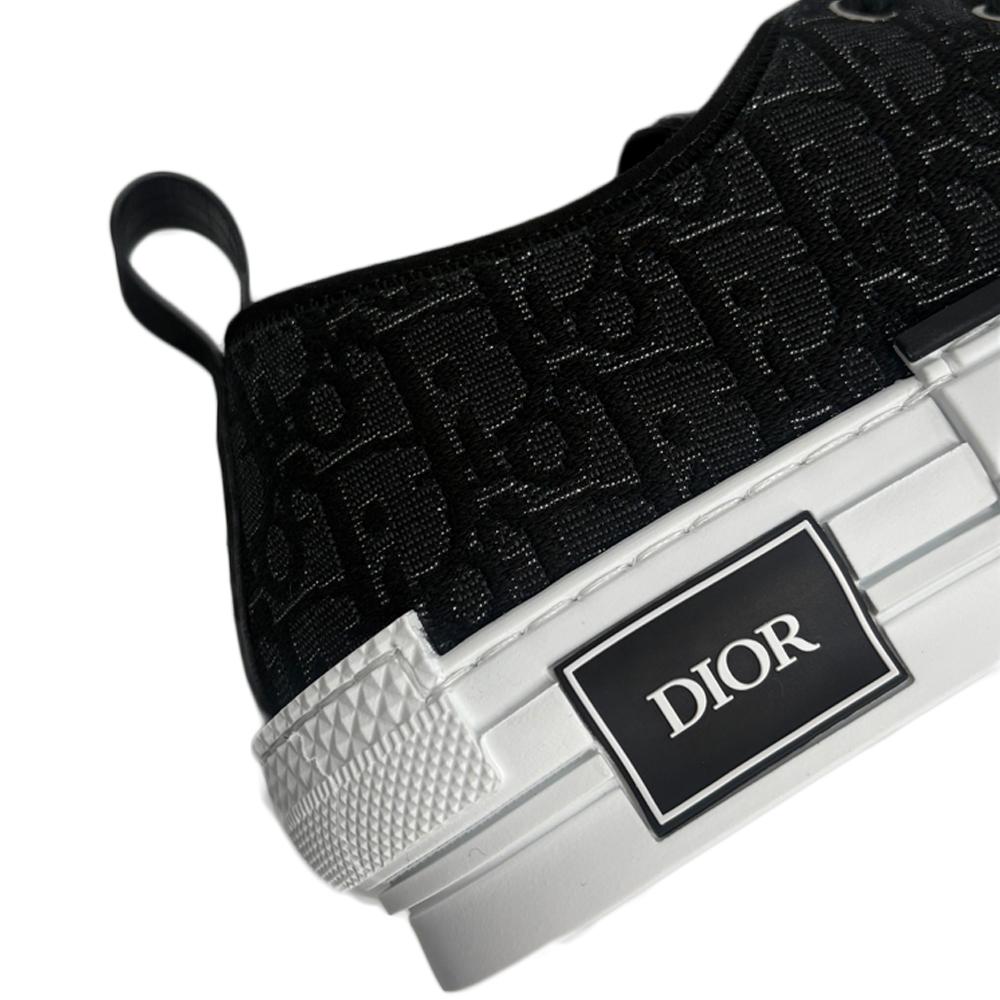 DIOR MEN Black Oblique Jacquard B23 Low-Top Sneakers 3SN340 ABS H900