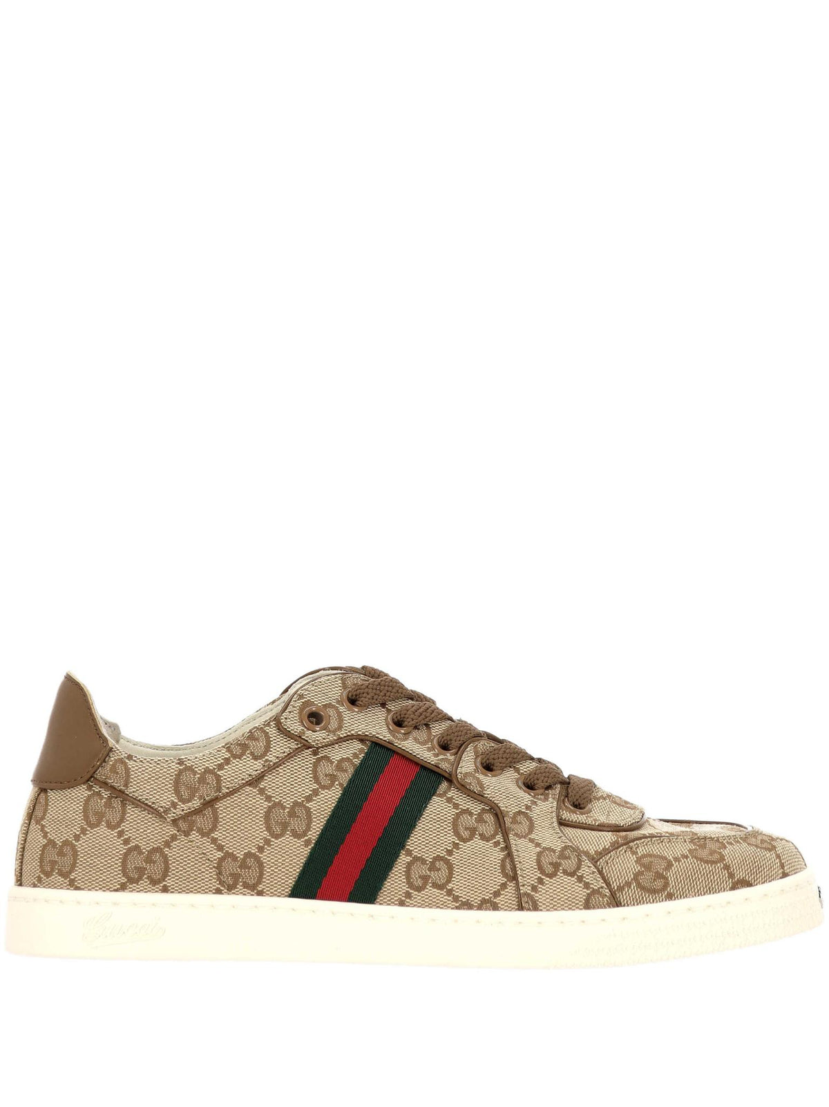 GUCCI White Leather Low-Top Sneakers