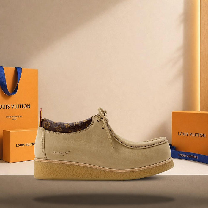 Louis Vuitton LV Bubble Gum Derby Loafers Beige