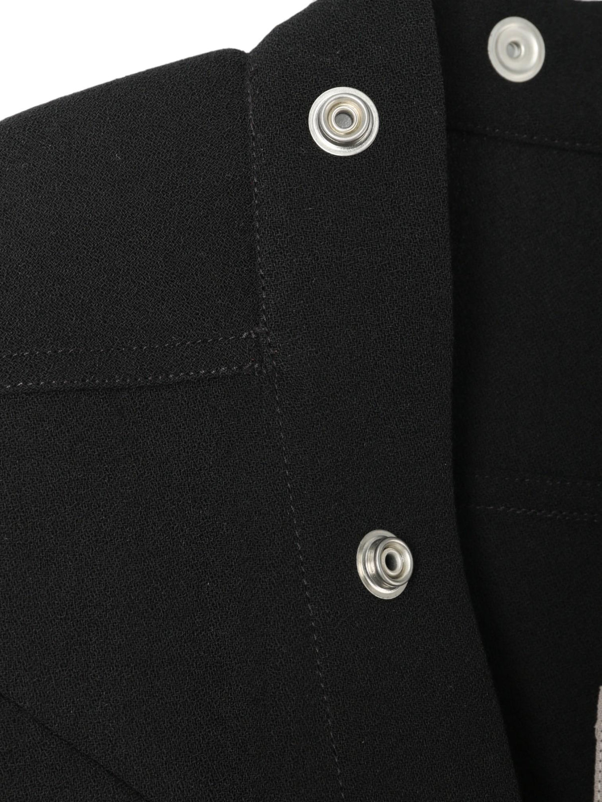 Rick Owens Wool Sable Larry Fogpocket Long Sleeve Shirt Black
