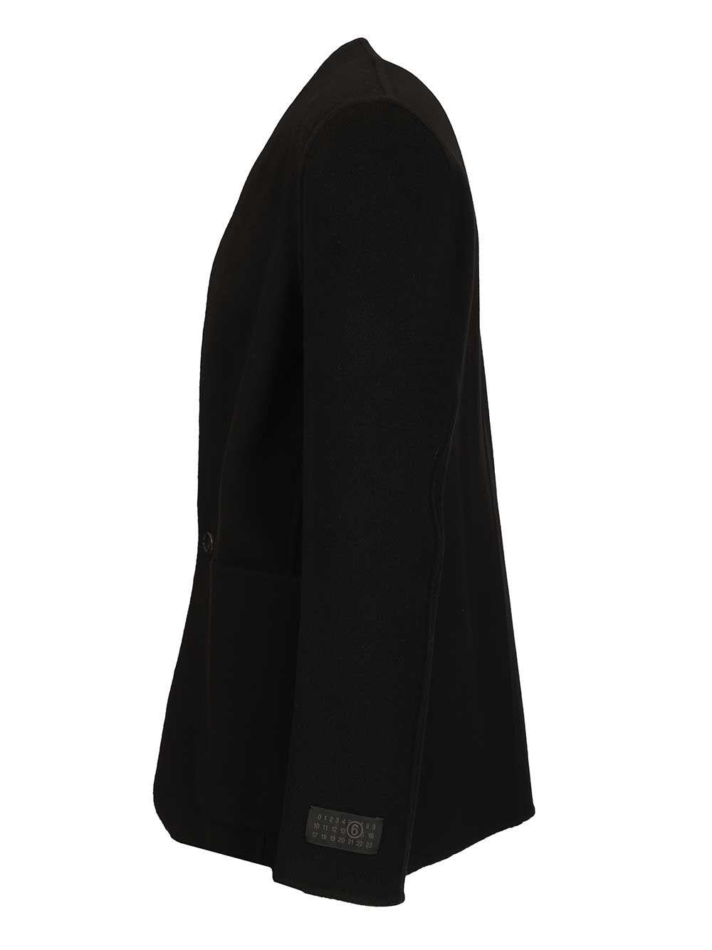 Maison Margiela Black Wool Blend Single-Breasted Suit Jacket