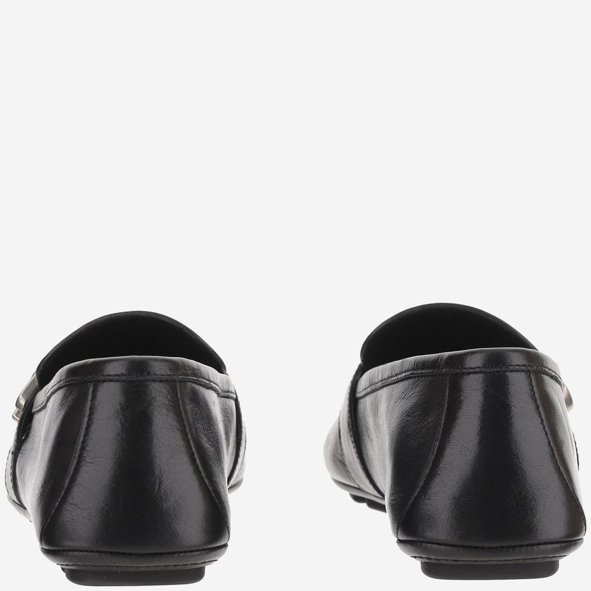 GUCCI Black Leather Loafer Shoes for Men