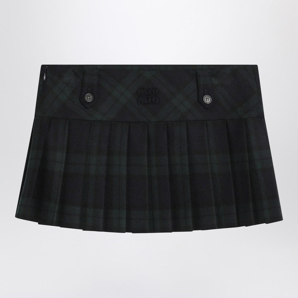 Miu Miu Wool Blend Mini Skirt Black Women’s Short Skirt