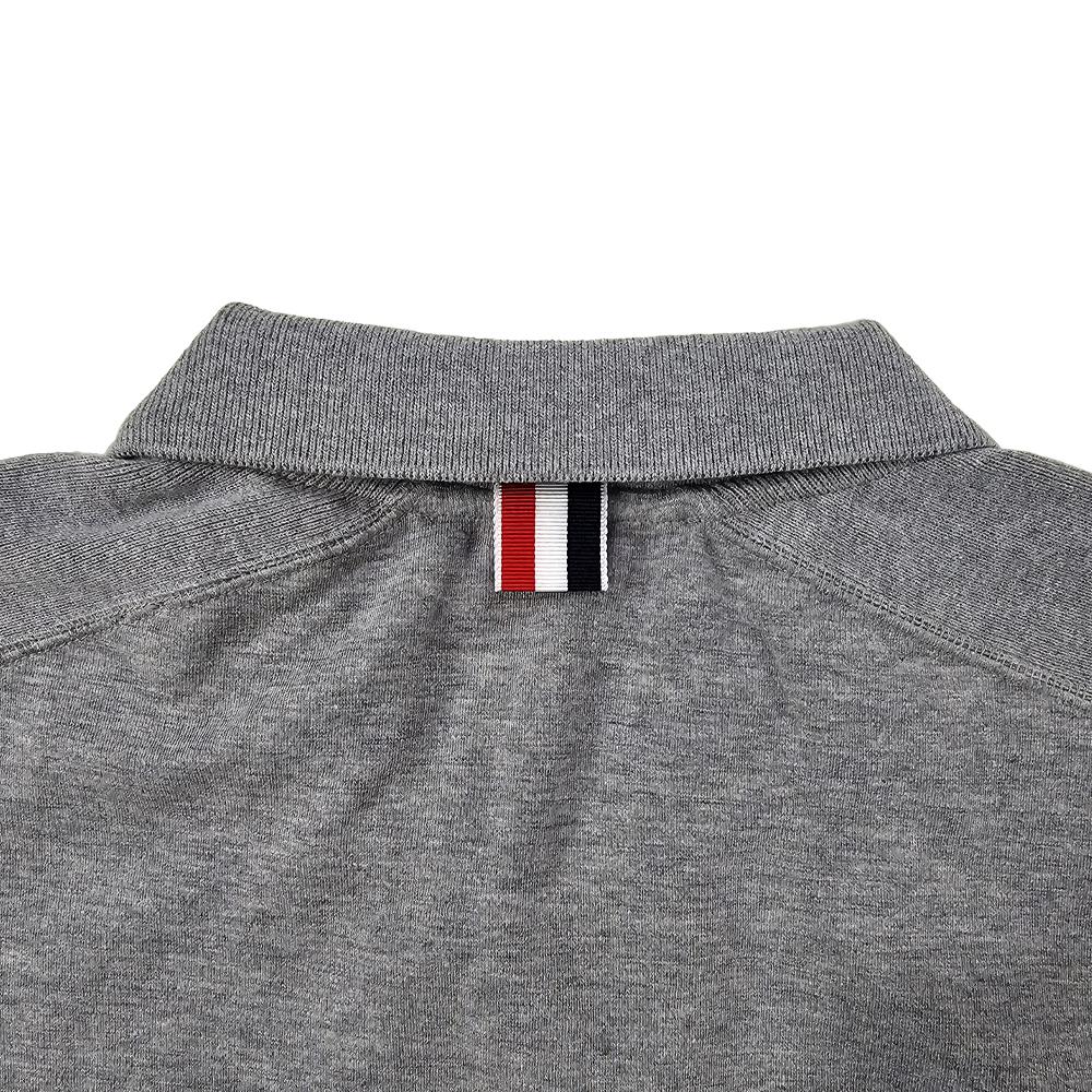THOM BROWNE Diagonal Stripe Milano Cotton Polo Shirt