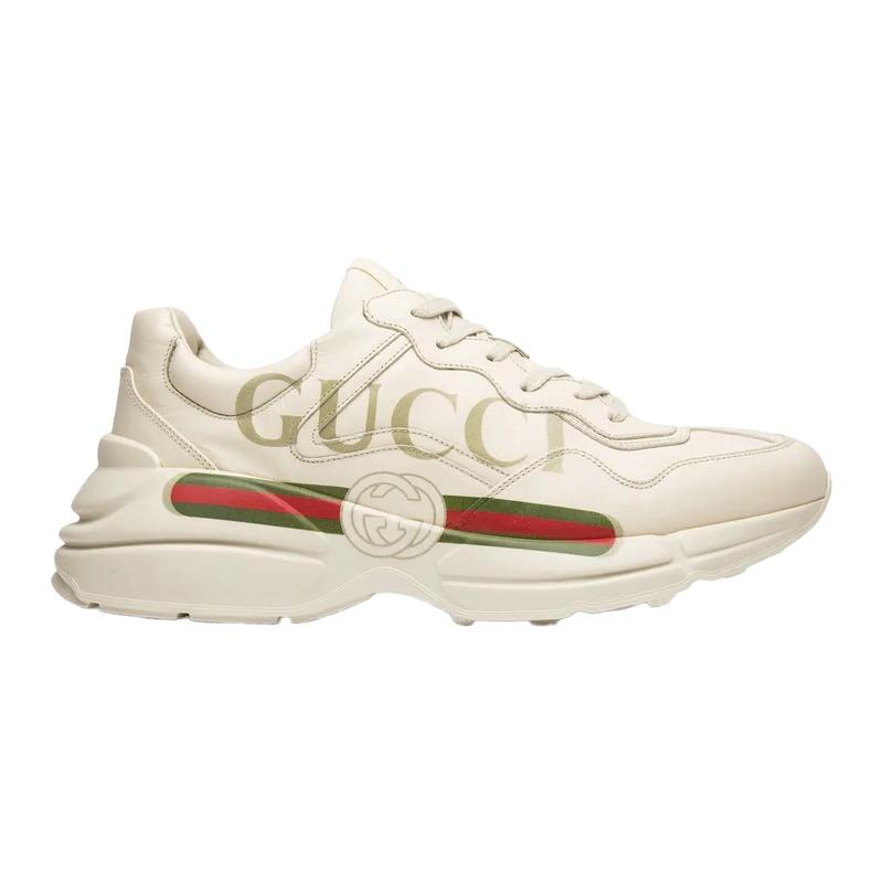 GUCCI Rhyton Men’s Low-Top Sneakers White Leather