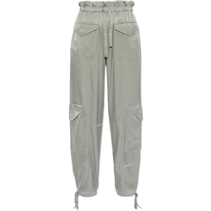 GANNI Frost Gray Washed Satin Classic Pants