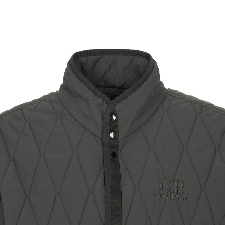 CP Company Men’s Quilted Jacket Gray Nylon Zip-Up