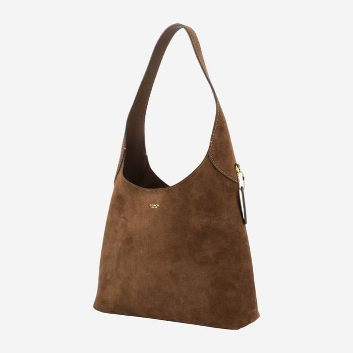 Coach Brooklyn 28 Gold Logo Dark Chocolate Shoulder Bag
