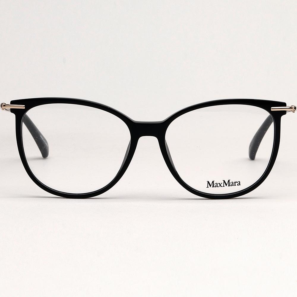 Max Mara Round Black Acetate Unisex Eyeglass Frames MM5050 001