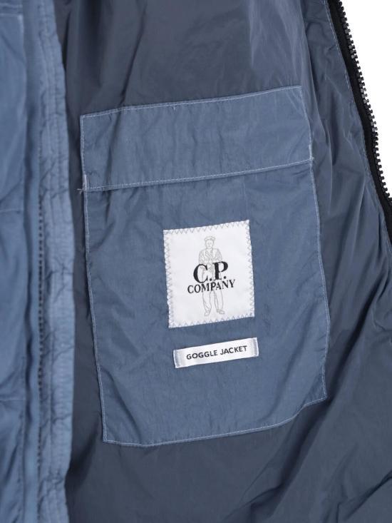CP Company Orion Blue Leather Jacket for Men