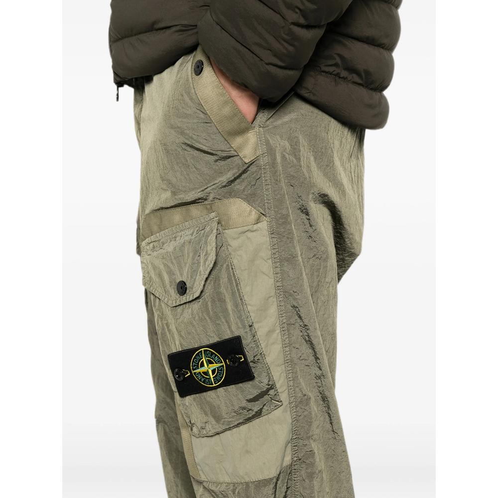 STONE ISLAND Green Cotton Cargo Pants for Men