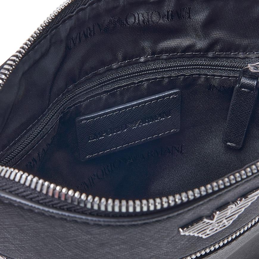 Emporio Armani Men's Logo Crossbody Bag Navy Synthetic