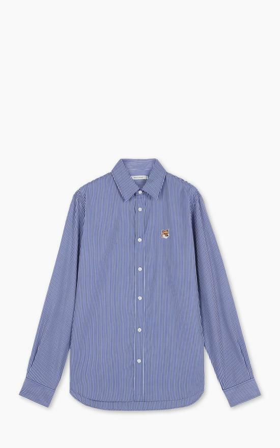 Maison Kitsune Fox Head Stripe Long Sleeve Shirt MM00411WC2046 S481