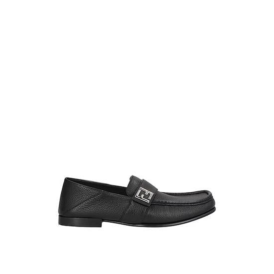 FENDI Black Leather Loafers for Men 7D1648 AQ6KF0QA1
