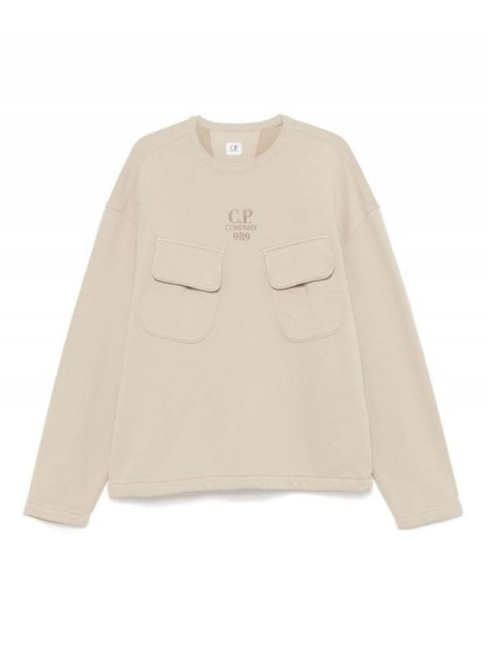 CP Company Brushed Emerized Diagonal Fleece Crew Neck Sweatshirt