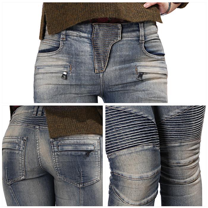 Balmain Women’s Mid Blue Biker Jeans 158N C3011