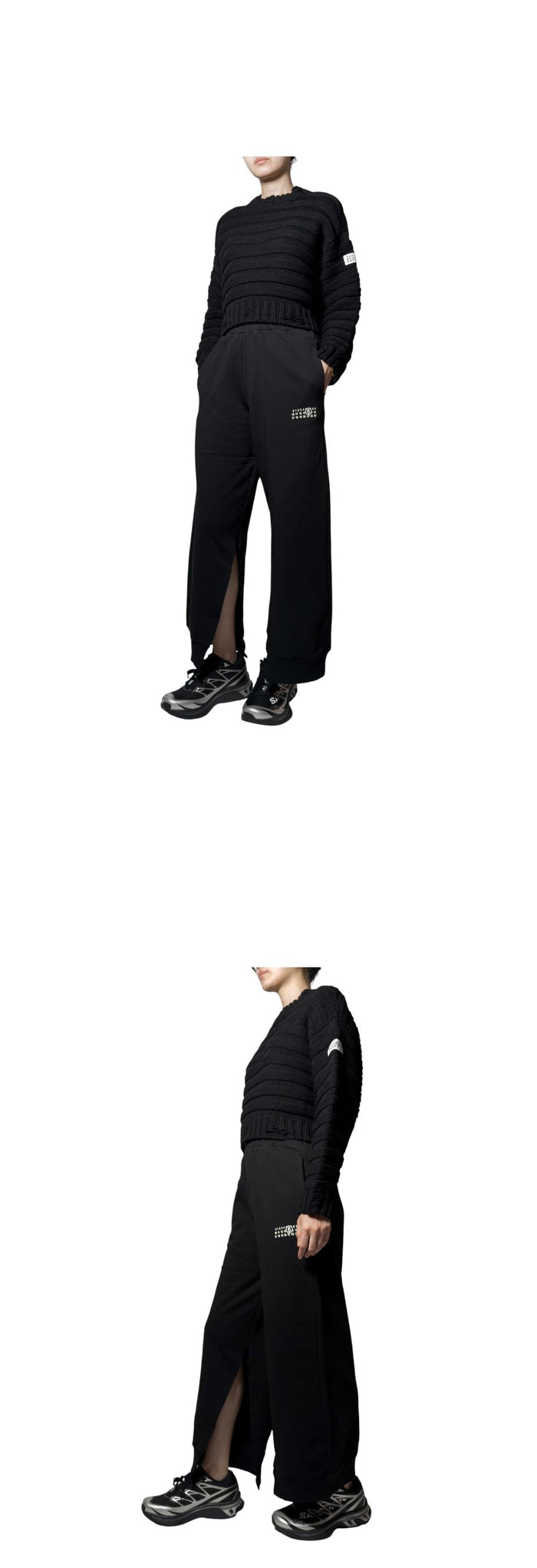 MM6 printed wide-leg cut sweatpants black